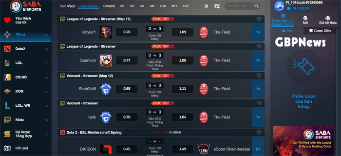 เกมการพนันทางออนไลน์ Esports ที่นิยมในปัจจุบัน
